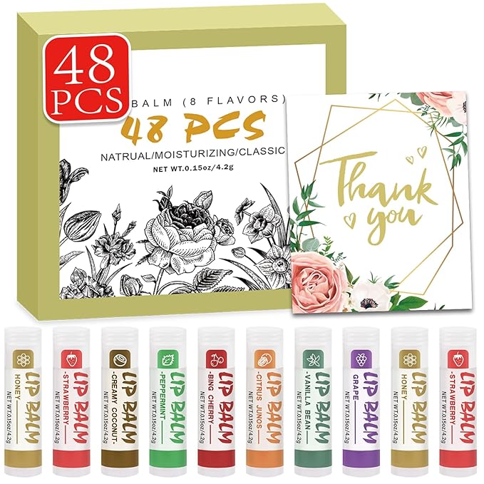 48 Pack Lip Balm, Natural Lip