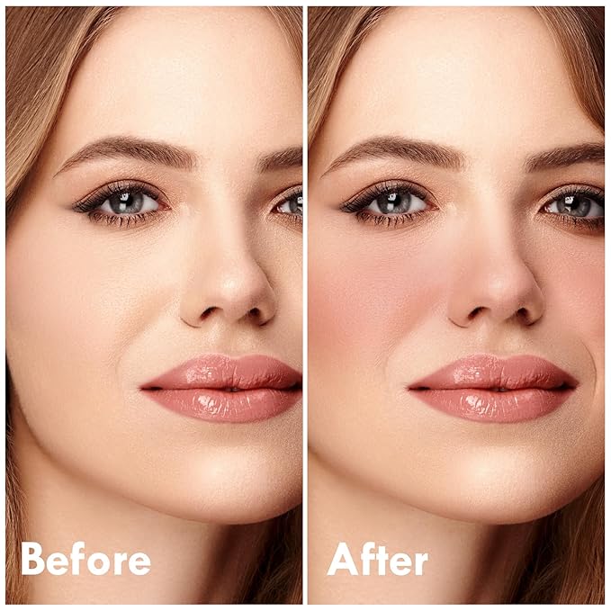 Gradient Matte Blush Palette, Blendable Blush Powder for Glowing Finish