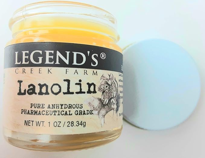 Legend's Creek Farm Nipple Balm - 100% Unadulterated Anhydrous Lanolin Cream for Chapped Skin & Irritations - 1oz. Organic Healing Balm Handmade in USA