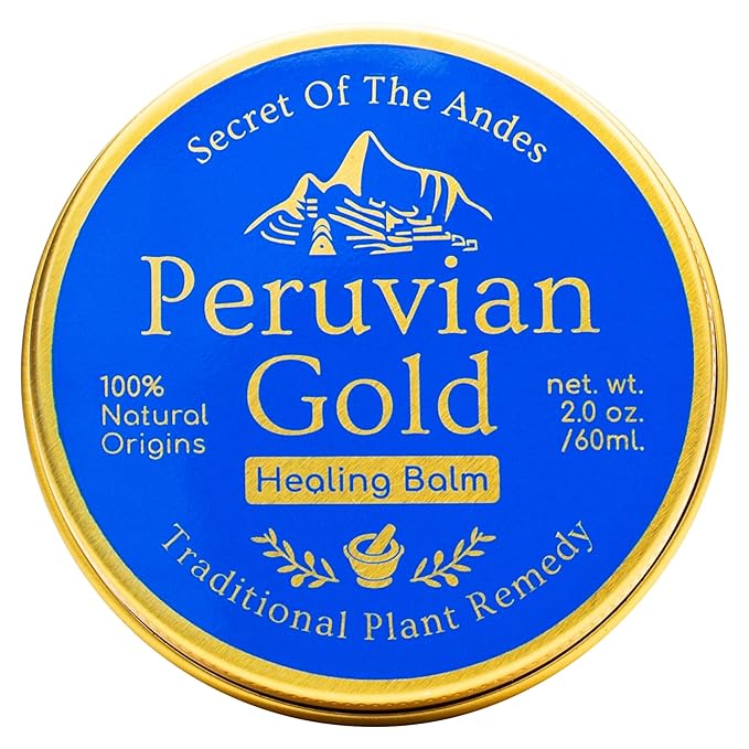 Peruvian Gold | All Purpose Healing Balm | Scars, Eczema, Facial Moisturizer Cream, Dry Skin, Hair, Sun Burns | All Organic Fair Trade Ingredients (2 Fl Oz) 2 Ounces Sustainably sourced ingredients
