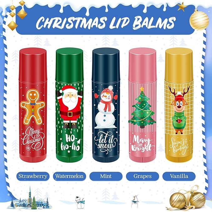 100 Pcs Christmas Lip Balm Lip