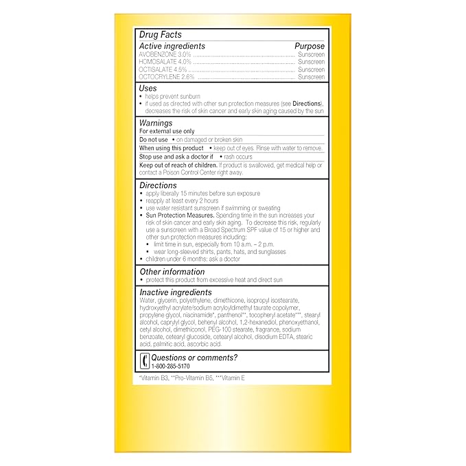 Olay Face Moisturizer, Complete with Sunscreen SPF 15, Daily Facial Lotion for Normal Skin, Lightweight Hydrating Broad Spectrum Sun Protection - Vitamin C, E, and Niacinamide - 6 Oz 2 Pack