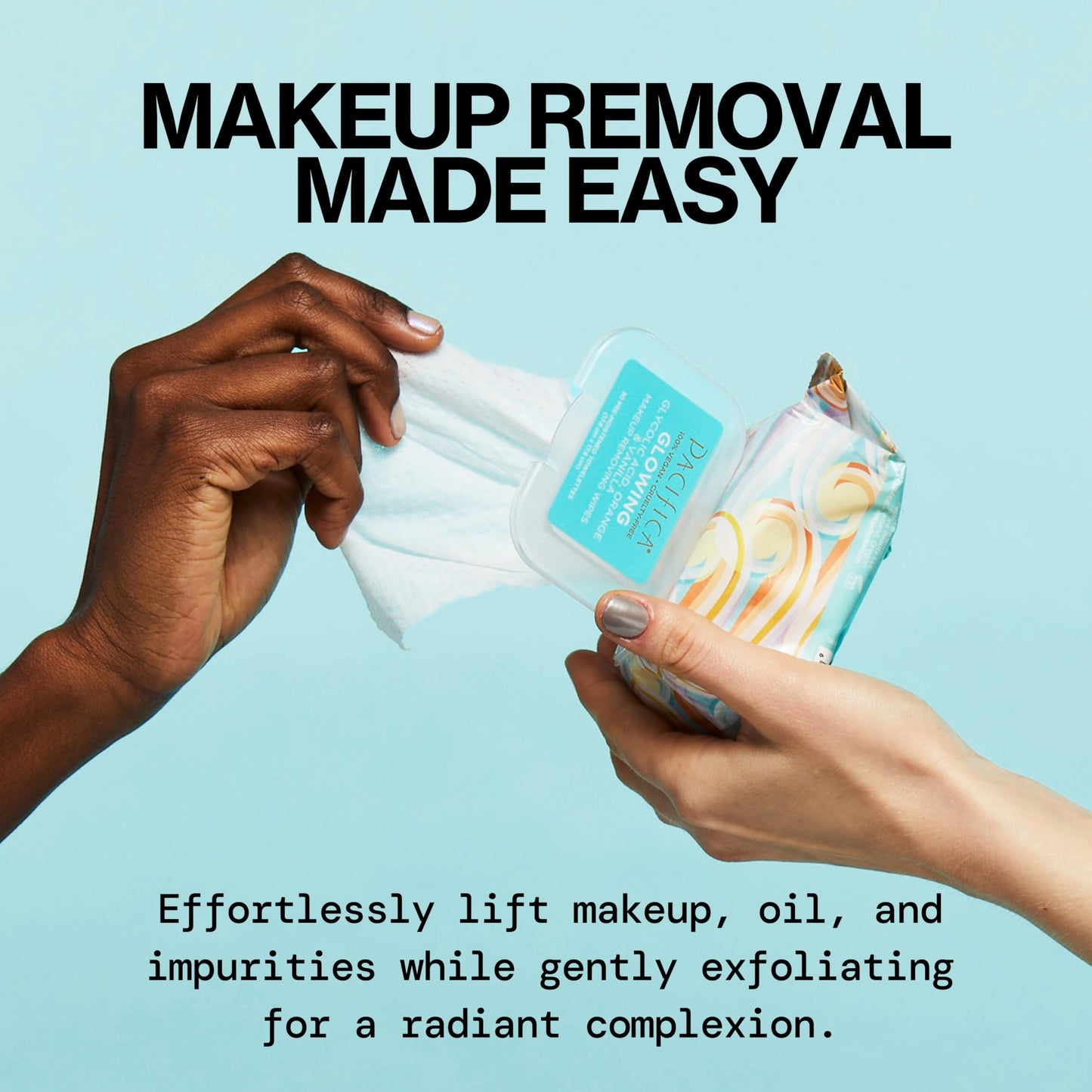 Pacifica Makeup Remover Face Wipes - Daily Facial Cleansing & Exfoliating Towelettes - Biodegradable - Organic - w/ Gycolic Acid - Clean Beauty Vegan & Cruelty-Free Dermatologist Tested 30 Count