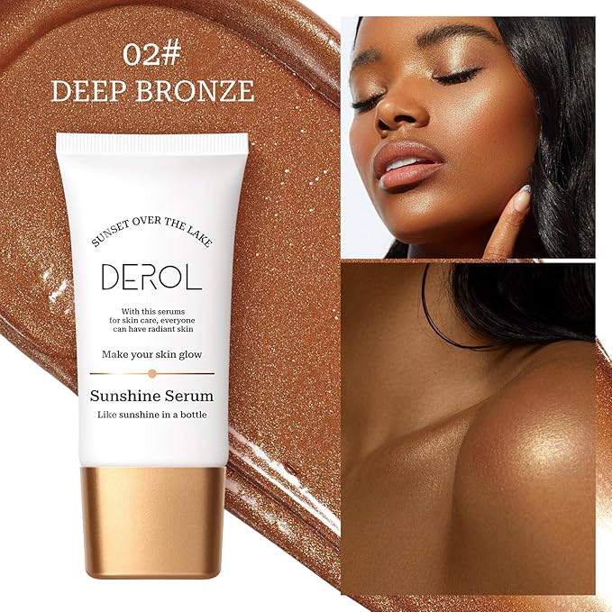Bronzing Drops, Instant Sunshine Bronzing Drops, Lightweight and Finish(DEEP BRONZE)
