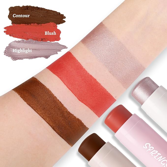 3Pcs Multi-Use Face Makeup Sticks Sets, Blendable Cream