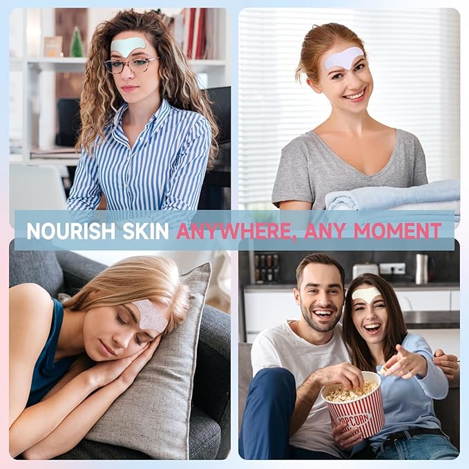 40PCS Forehead Wrinkle Patches, Forehead Face Masks, Anti Wrinkle Facial Patches with Hyaluronic Acid & Collagen, Overnight Forehead Patches for Wrinkles Smoothing