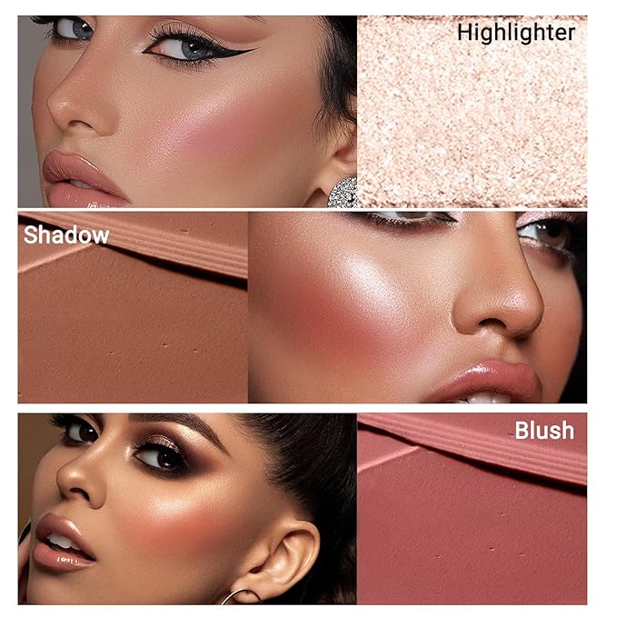 3pcs Face Contour Stick, Highlighter Stick Blush Stick Teen Girls