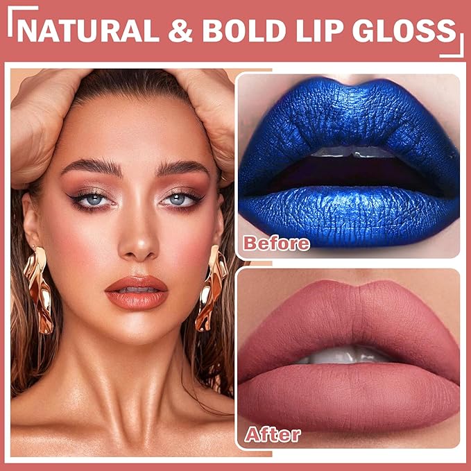 AWCCXMYM 5 Colors Lip Stain Peel Off Lip Tint Stain Velvet Matte Nude Lipstick Shine Long Lasting Waterproof Non Stick Cup Non Fade Liquid Lipstick Set For Seductive Charm