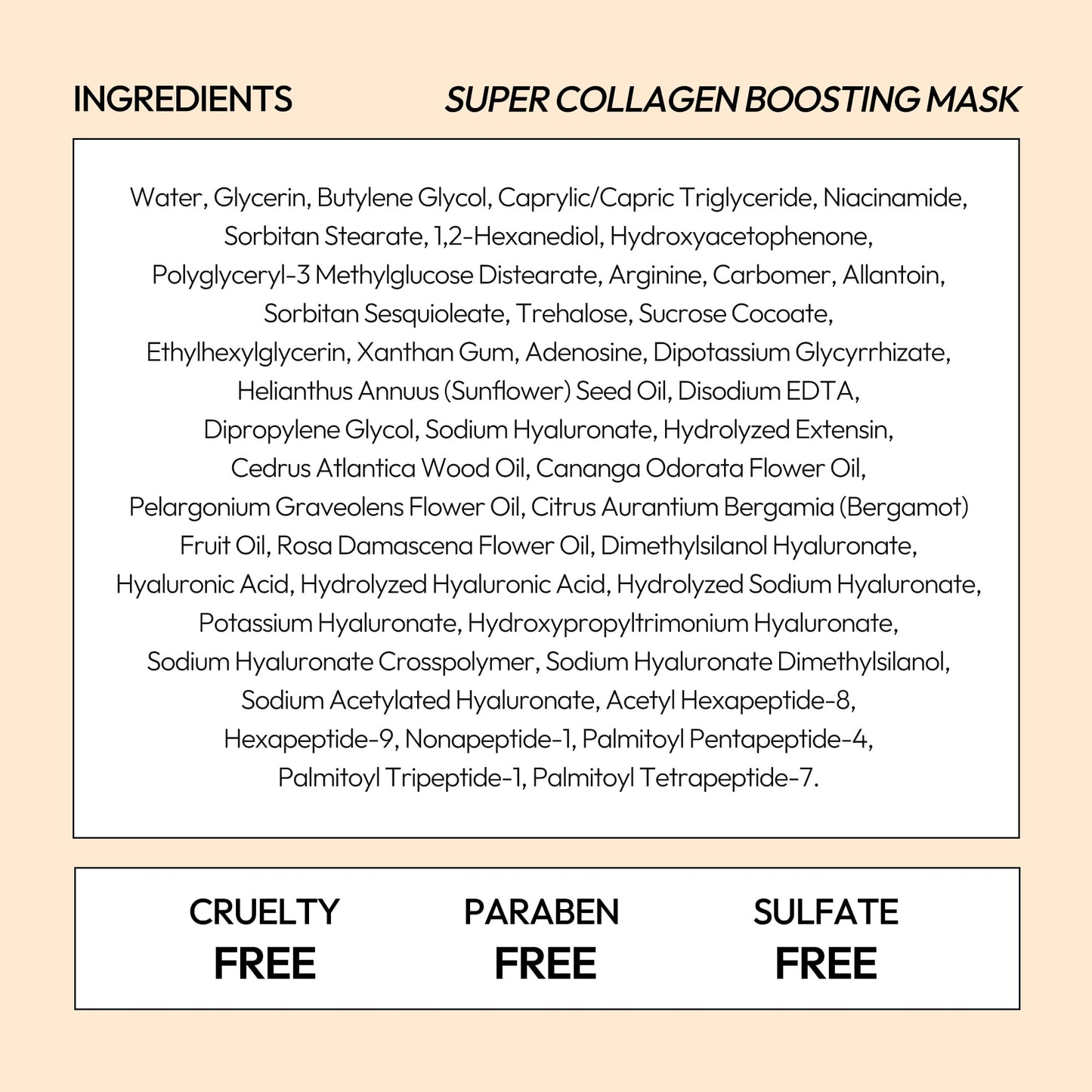 LAPCOS Super Collagen Sheet Mask – Hydrating Face Masks w/Peptide Complex, Vegan Collagen, Niacinamide & Hyaluronic Acid – Revitalizing & Firming Korean Skincare Paraben-Free, Cruelty-Free (10 Pack)