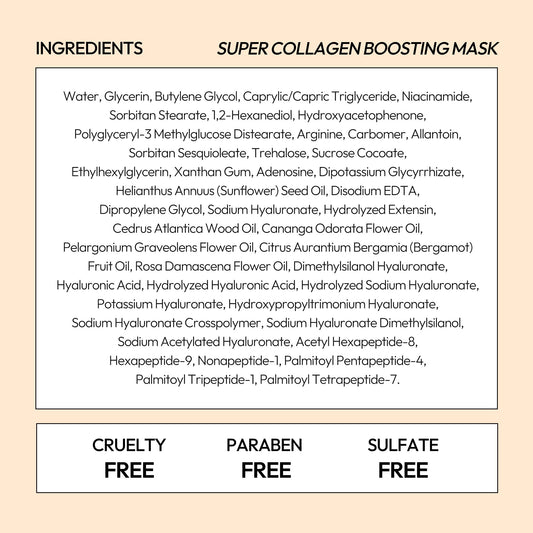 LAPCOS Super Collagen Sheet Mask – Hydrating Face Masks w/Peptide Complex, Vegan Collagen, Niacinamide & Hyaluronic Acid – Revitalizing & Firming Korean Skincare Paraben-Free, Cruelty-Free (10 Pack)