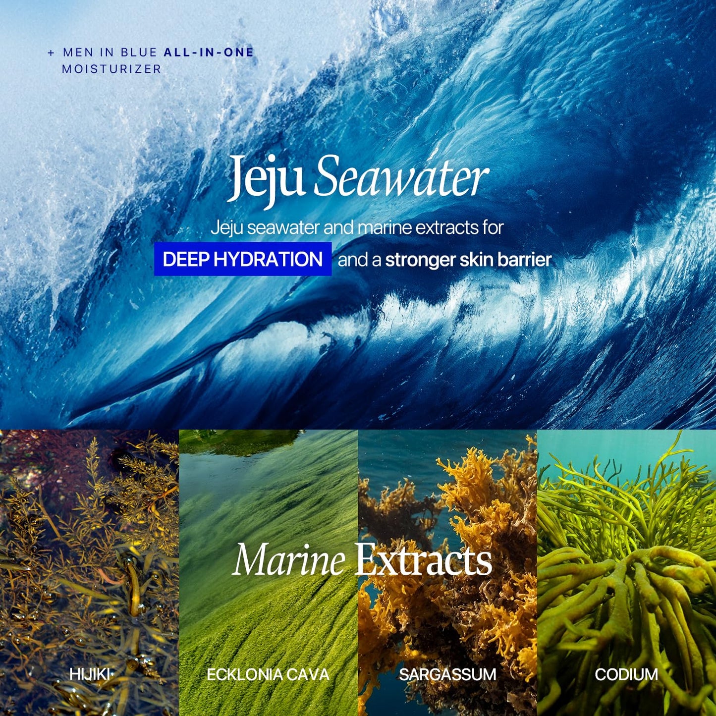 Nature Republic Man In Blue All In One Moisturizer - Daily Fresh Facial Lotion, Korean Natural Hydrating Simple Skin Care For Men Dry Beard Face, Rich, Lightweight, Aftershave, 150ml/5.07 Fl.Oz.