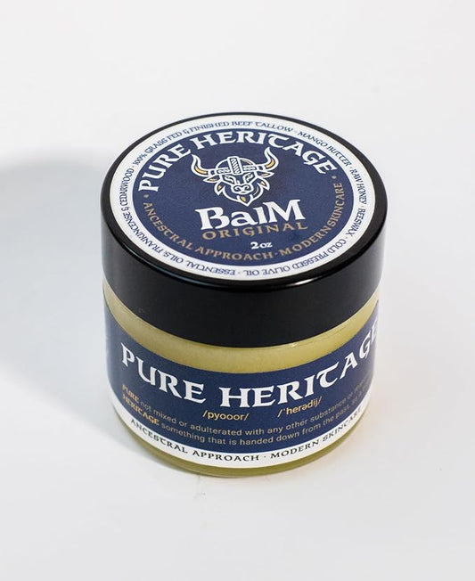 Pure Heritage Handmade Tallow Balm – Grass-Fed & Finished Moisturizer & Healing Cream with Frankincense & Cedarwood | Natural Care for Sensitive Skin, Eczema, Rosacea, Babies, Men & Women (4oz)
