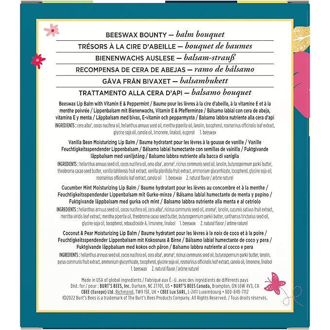 Burt's Bees Gifts, 4 Lip Balm Spring