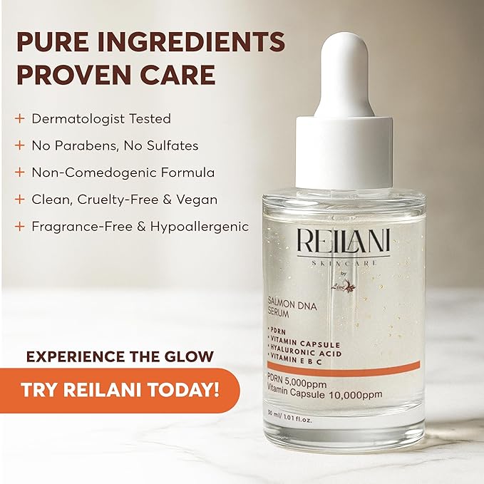 PDRN Serum - Skin Care Solution with Salmon DNA, Hyaluronic Acid, Tripeptide 1, Vitamins - 10000ppm Ultra Hydrating Serum for Facial Blemishes, Fine Lines, Collagen & Elastin Production