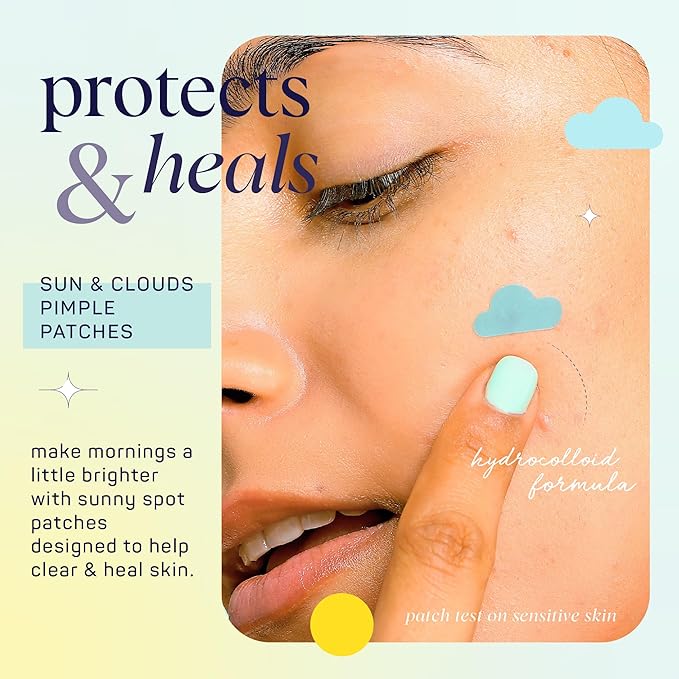 SpaLife Beauty Rise & Shine Pimple Patches – Hydrocolloid Formula for Acne, Spots, Redness, and Oiliness– 216 Patches: 108 Clouds & Suns – Acne Patches – Spot Treatment – Hydrocolloid – Zit Patches