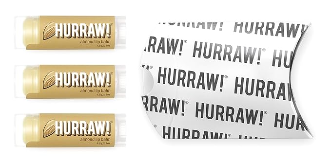 Hurraw! Almond Lip Balm, 3 Pack: Palm