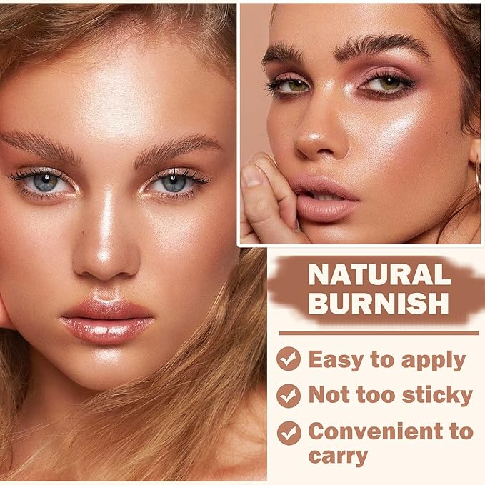 CAHIUYOA 2 Color Cream Contour Stick,Cream Bronzer Highlighter - Deep