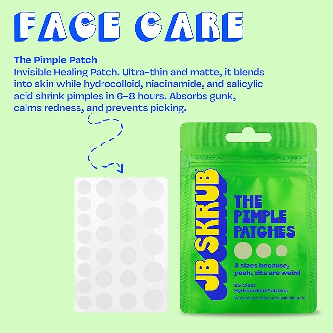 The Pimple Patches for Face Acne, Clear Hydrocolloid Patches with Salicylic Acid, Skin Care for Kids & Teens, Korean Skin Care, 3-Pack (25 Small, Medium & Large Spot Treatments per Pack)