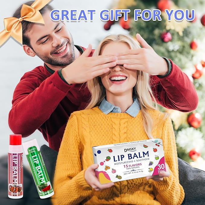 Dmsky Lip Balm 30 Pack, Colorful