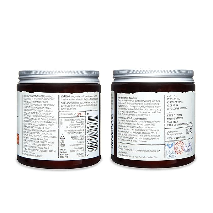 CURLSMITH Double Cream Deep Quencher - Deep Conditioning Mask for Curls, Hydrating and Detangling, For All Curl Types, Vegan & Cruelty Free (8 oz)