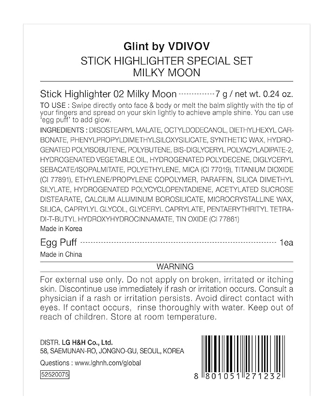 Glint Stick Highlighter Special Set (Milky Moon(Set), 0. Blendable Color. 24oz
