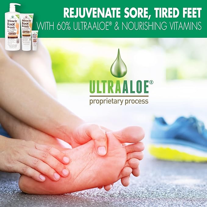 Aloe Vera Lotion & Foot Cream Combo – Aloe All Over 1 oz + Foot Repair 4 oz – Soothing Aloe Lotion for Dry Skin, Hands, Heels & Body – Diabetic-Safe Foot Cream for Cracked Feet