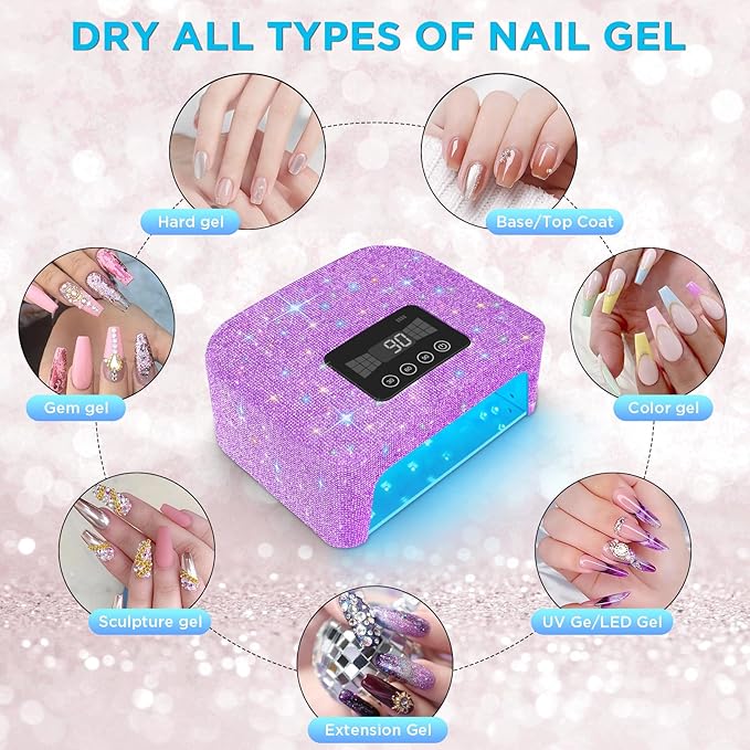 Cordless uv nail lamp, rechargeable