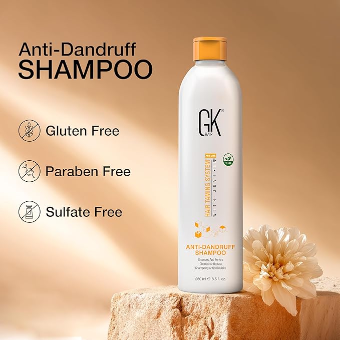 GK HAIR Anti-Dandruff Shampoo Feel the Relief as Itching and Flakes Fade Away, Leaving Your Scalp Refreshed and Hair Soft, Smooth, and Full of Life – Sulfate-Free, 8.5 Fl Oz