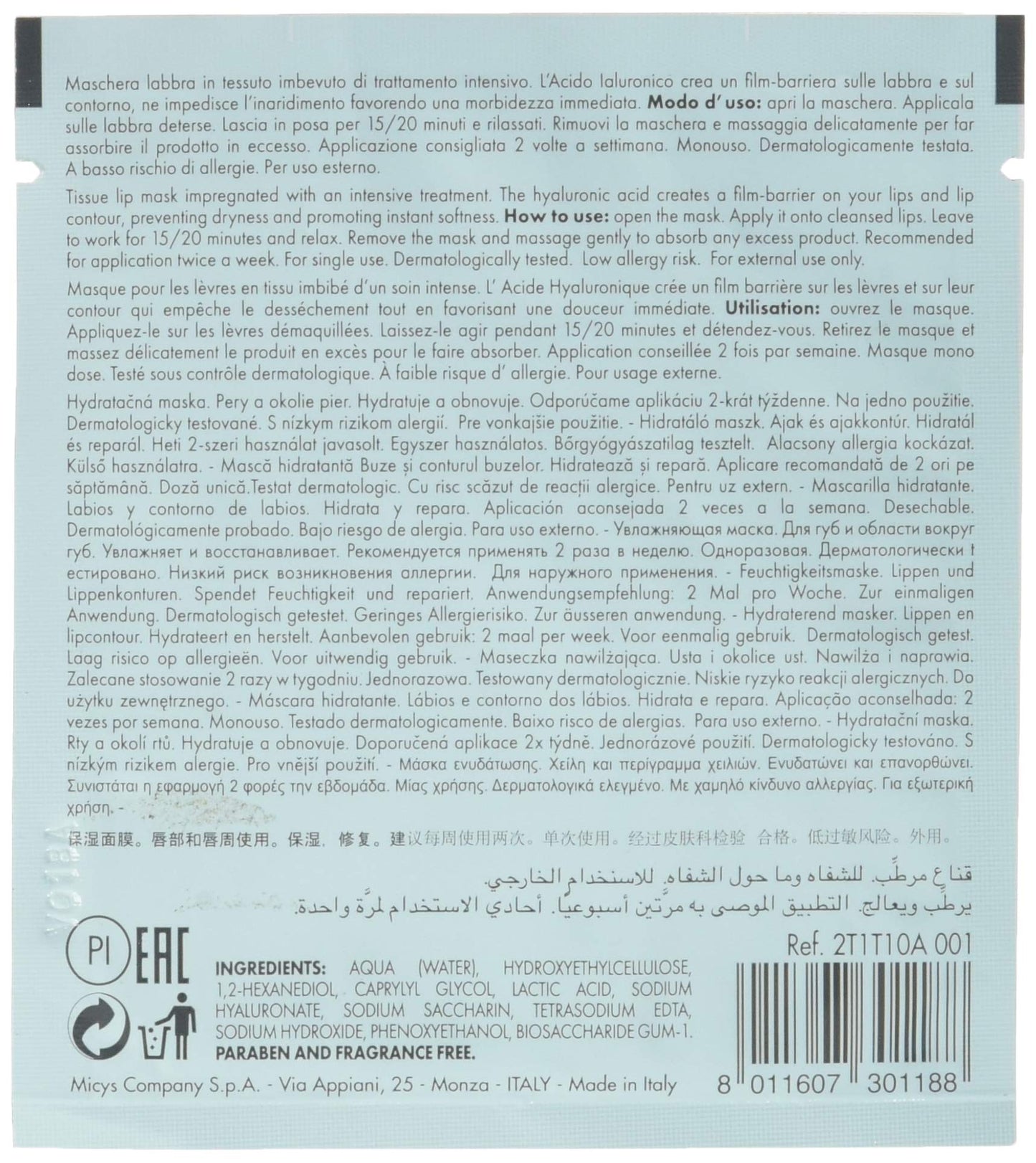 PUPA Milano Moisturizing Lip Mask - Repair And Hydrate The Lips In Just 15 Minutes - Quick, On-The-Go Softening Treatment - Prevents And Diminishes Signs Of Aging - Dermatologist-Tested - 0.1 Oz