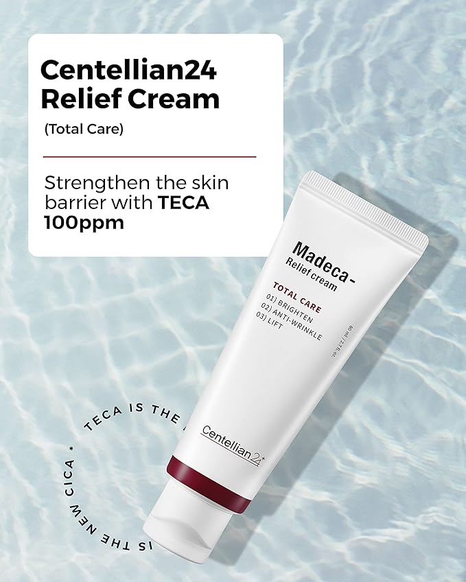 CENTELLIAN 24 Relief Cream (2.7fl oz) - Moisturizer for All Skin Types. Korean Skin Care for Barrier Repair and Enhanced Elasticity. TECA, Asiatica (Cica)