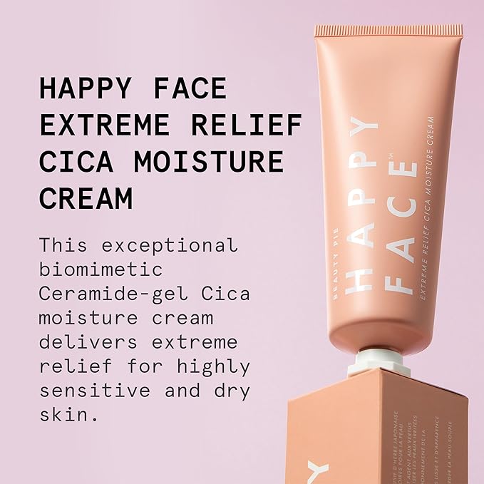 Beauty Pie Happy Face Extreme Relief Cica Moisture Cream For Sensitive Skin & Soothing, Calming Hydration