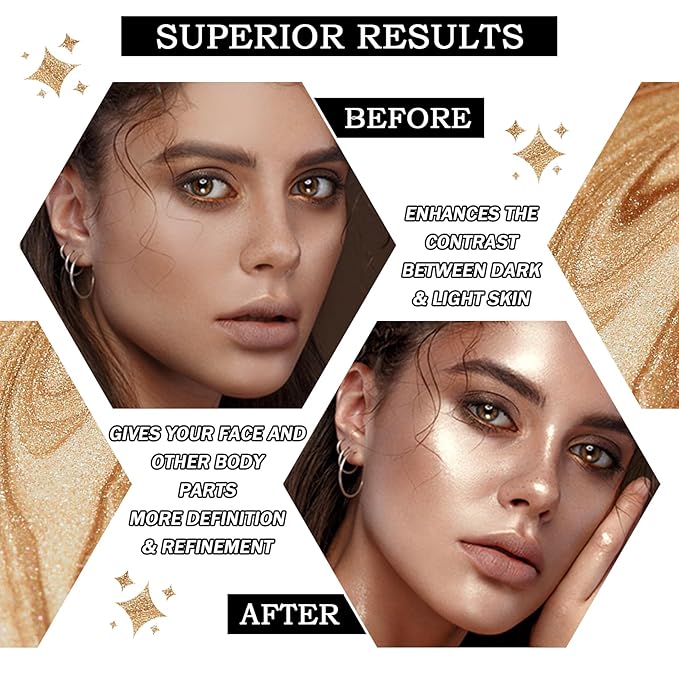 Body Shimmer Oil,Shine Glitter Body Luminizer Glow,Long Lasting