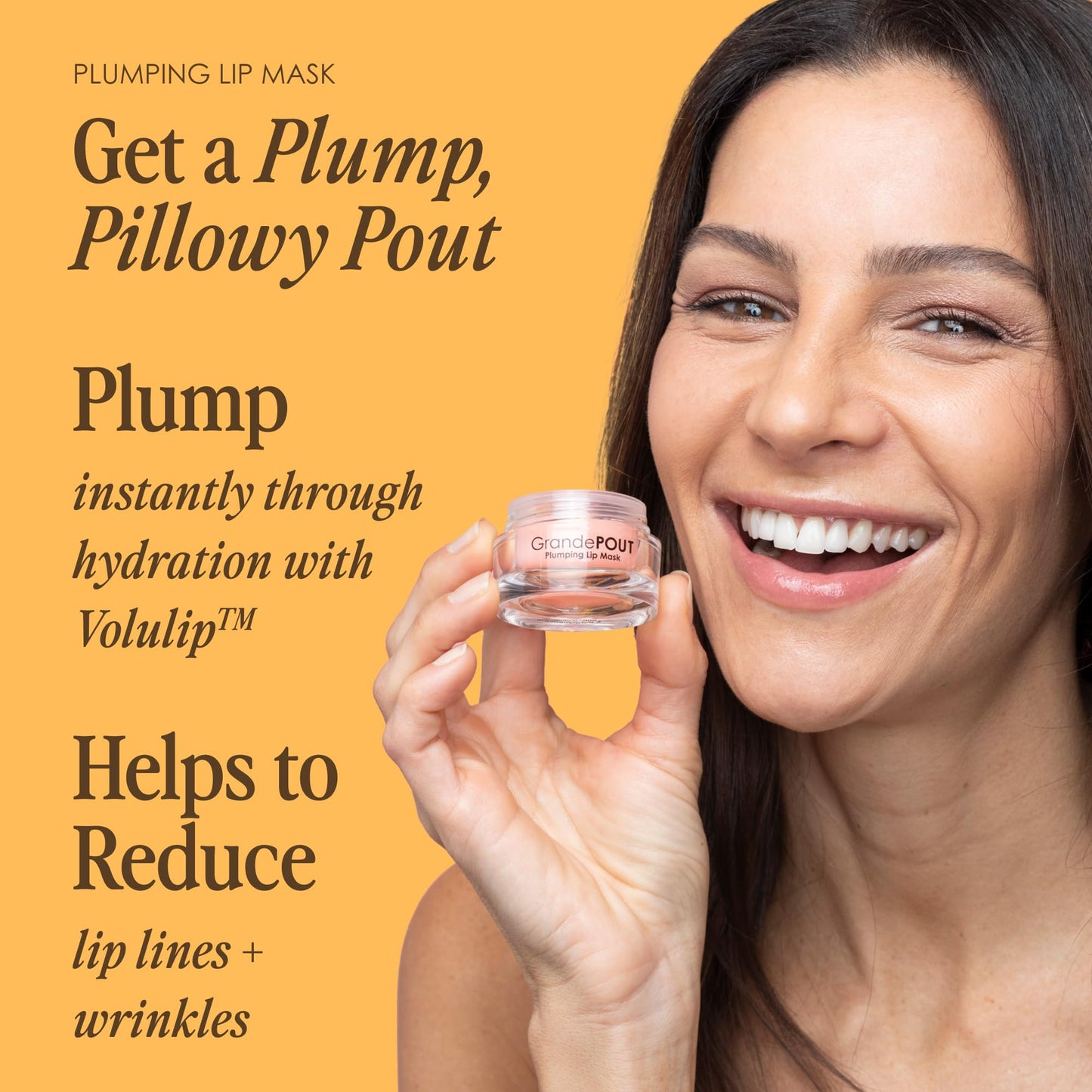 Grande Cosmetics GrandePOUT Plumping Lip Mask - for Hydrated, Fuller-Looking Lips - Berry Mojito (0.53 oz)