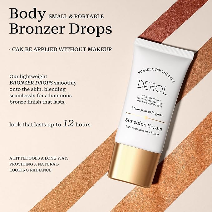 Bronzing Drops, Instant Sunshine Bronzing Drops, Lightweight and Finish(DEEP BRONZE)