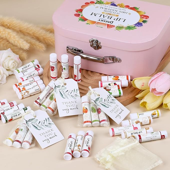 DMSKY 200 Pack Lip Balm, Natural