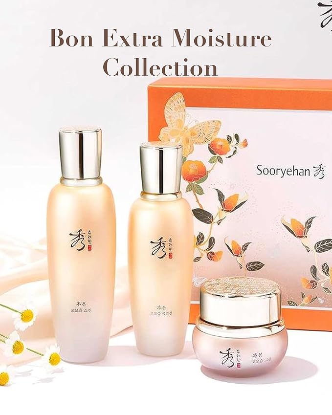 Sooryehan BON Extra Moisture Cream (1.7fl oz) - Premium Skin Moisturizer for Skin Barrier Night Repair by LG Beauty. Red Ginseng.