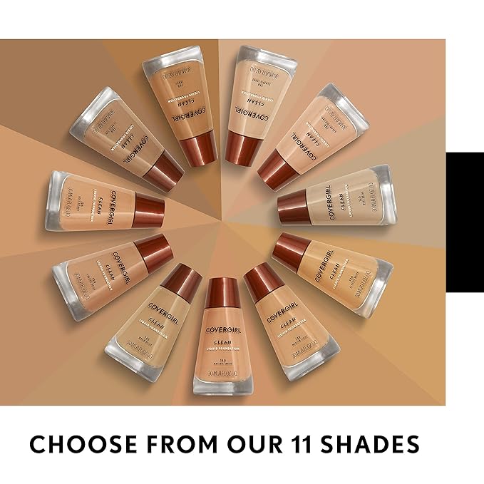 COVERGIRL Clean Makeup Foundation Tawny 165, (packaging may of 3) 1 oz