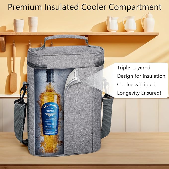 Hap Tim Wedding Gifts for Couples, Bridal Shower Gifts, Engagement Gifts for Newlyweds, Mr and Mrs gifts - Wine Cooler Bag Insulated Wine Carrier Tote with Tumblers, Bamboo Cheese Borad