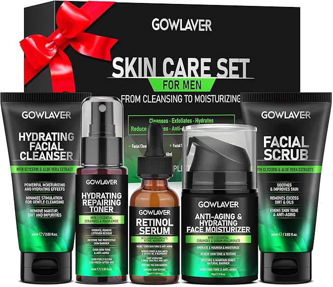 Gifts for Men,Skin Care for Men,Hydrate & Anti-Aging Face Care Routine for Mens All Skin Types,Birthday Christmas Stocking Stuffers Secret Santa Gifts Fathers Valentines Him Dad Boyfriend Husband