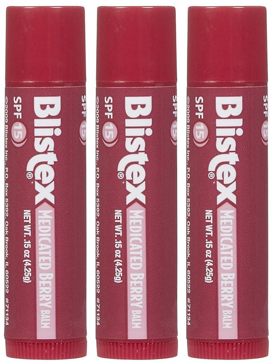 Blistex Medicated Berry Lip Balm, 3