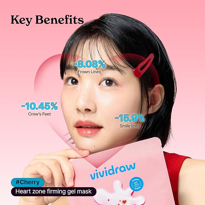 Cherry Collagen Firming Capsule Ampoule Gel Mask (4EA) | Real Hydrogel Korean Face Masks with Peptide | Anti-Aging, Fine Lines & Pore Minimizer | Boosts Elasticity & Enhances Glow Skin