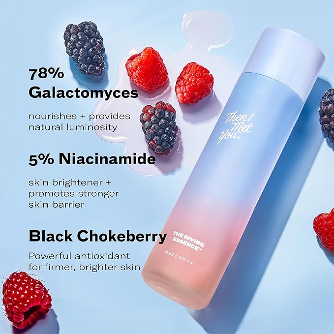 Then I Met You The Giving Essence, Hydrating and Brightening Face Treatment with Niacinamide & Fermented Ingredients, Vegan & Clean Skincare, 5.07 oz