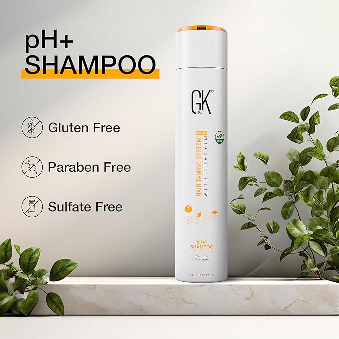 GK HAIR pH+ Pre-Treatment Clarifying Shampoo For Preps Hair Deep Cleansing Removes Impurities -With Aloe Vera Vitamins & Natural Oils All Hair Types Men and Women (Ph Shampoo 10.1 Fl Oz)