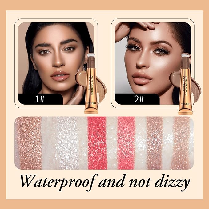 Contour Beauty Wand,Liquid Blush Wand,Face Contouring with Cushion Pink Blush