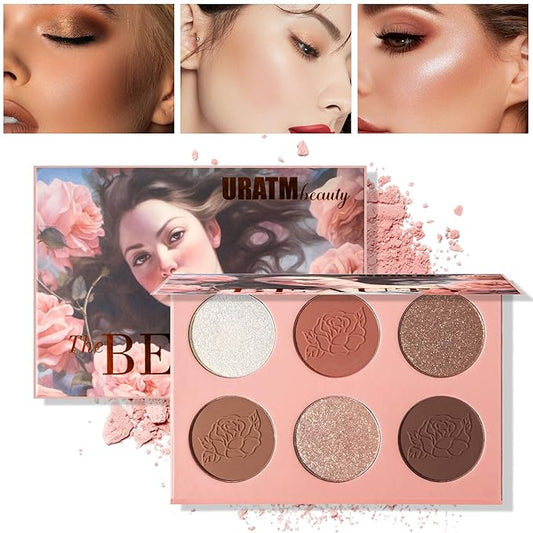 6 Color Rosé Blush Palette, Velvety Fine Texture,