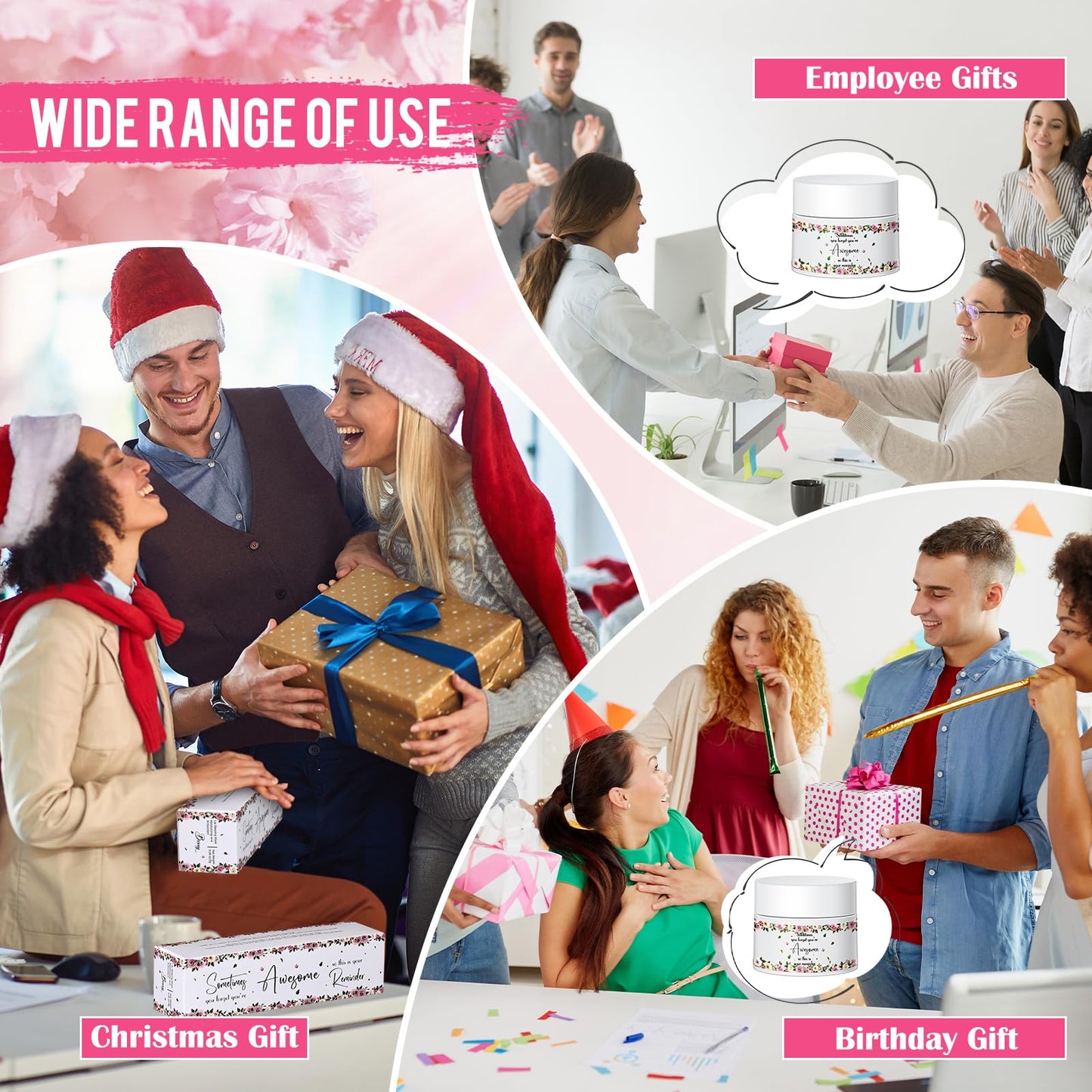 Linyuthia 4 Pcs Employees Appreciation Gifts Lip Sleeping Mask Set Appreciation Gifts for Coworkers Lip Mask Overnight Inspirational Lips Balm Deep Hydrating for Employees Staffs Teachers Coworkers