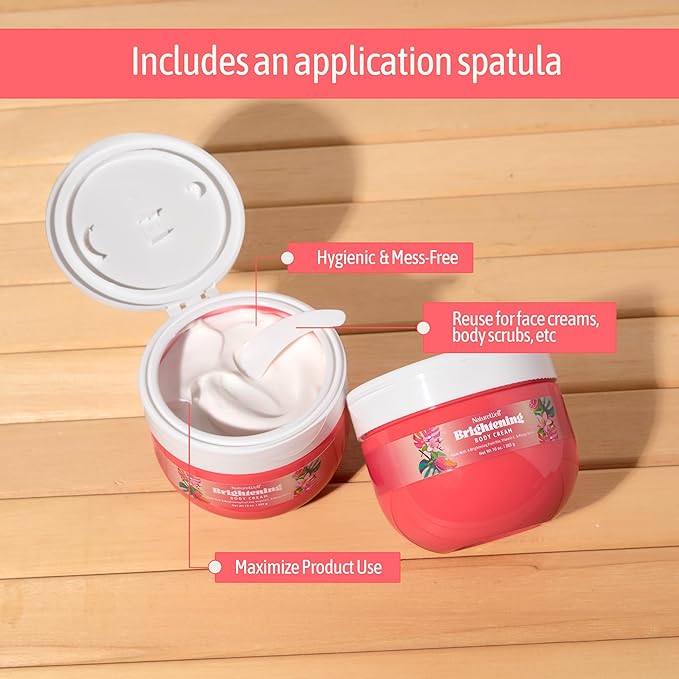 NATURE WELL Brightening Body Cream, Infused with Radiance-Boosting Antioxidant-Rich Vitamin C & Ultra-Hydrating Mango Butter, Refreshing Scent & Fast-Absorbing Luminous Finish, 10 oz