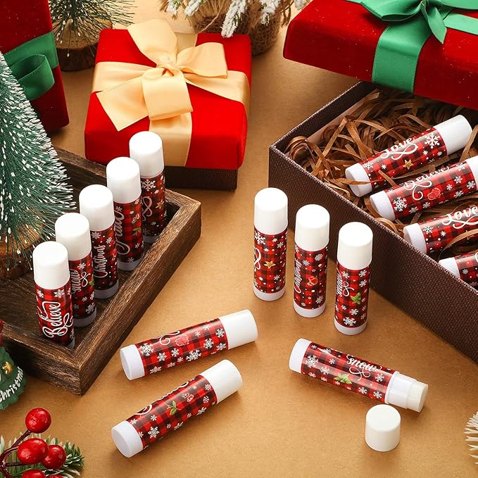 Dunzy 50 Pcs Christmas Lip Balm Moisturizing