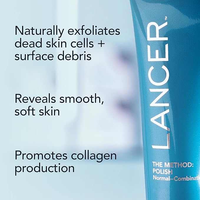 Lancer Skincare The Method: Polish Facial Exfoliator, Daily Exfoliating Face Scrub with Natural Minerals, Normal Combination Skin, 4.2 Fluid Ounces