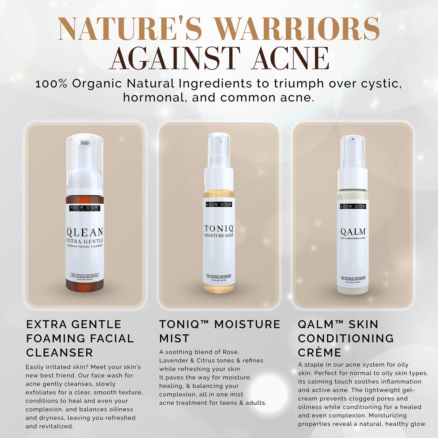 Noir D'or Acne Scar Treatment | Three-Step Extra Gentle Repair Set for Hyperpigmentation, Dark Spot Removal, and Breakouts | Face Skincare